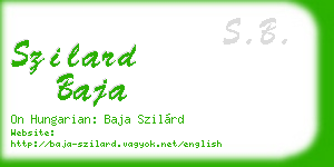 szilard baja business card